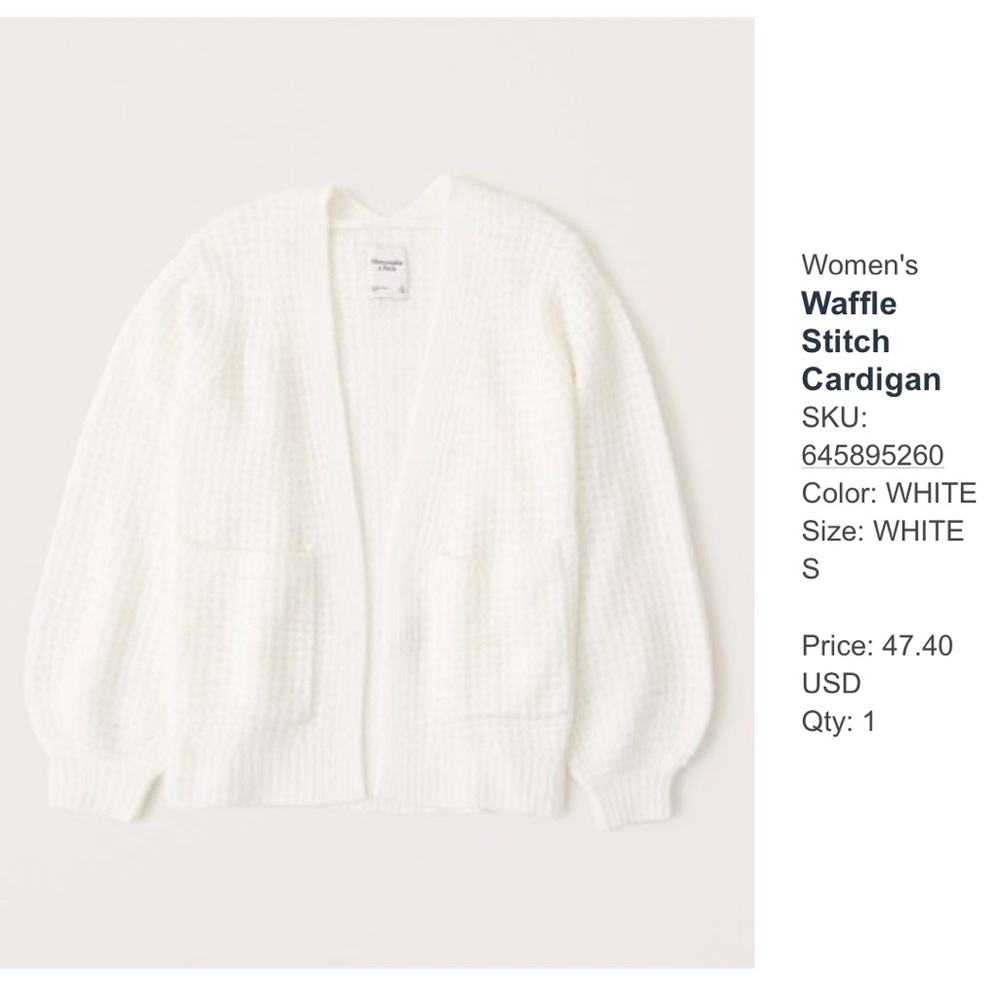 Abercrombie Waffle Stitch Cardigan